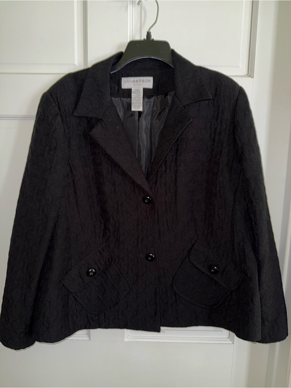 Sag Harbor Black Textured Blazer Jacket